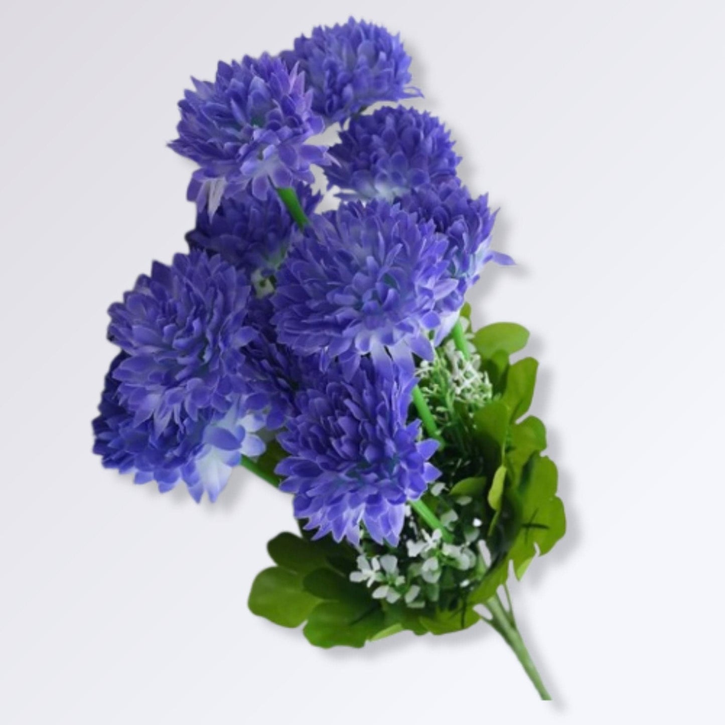 Bouquet d'Hortensias Artificiels Sur Tige Couleur Bleu