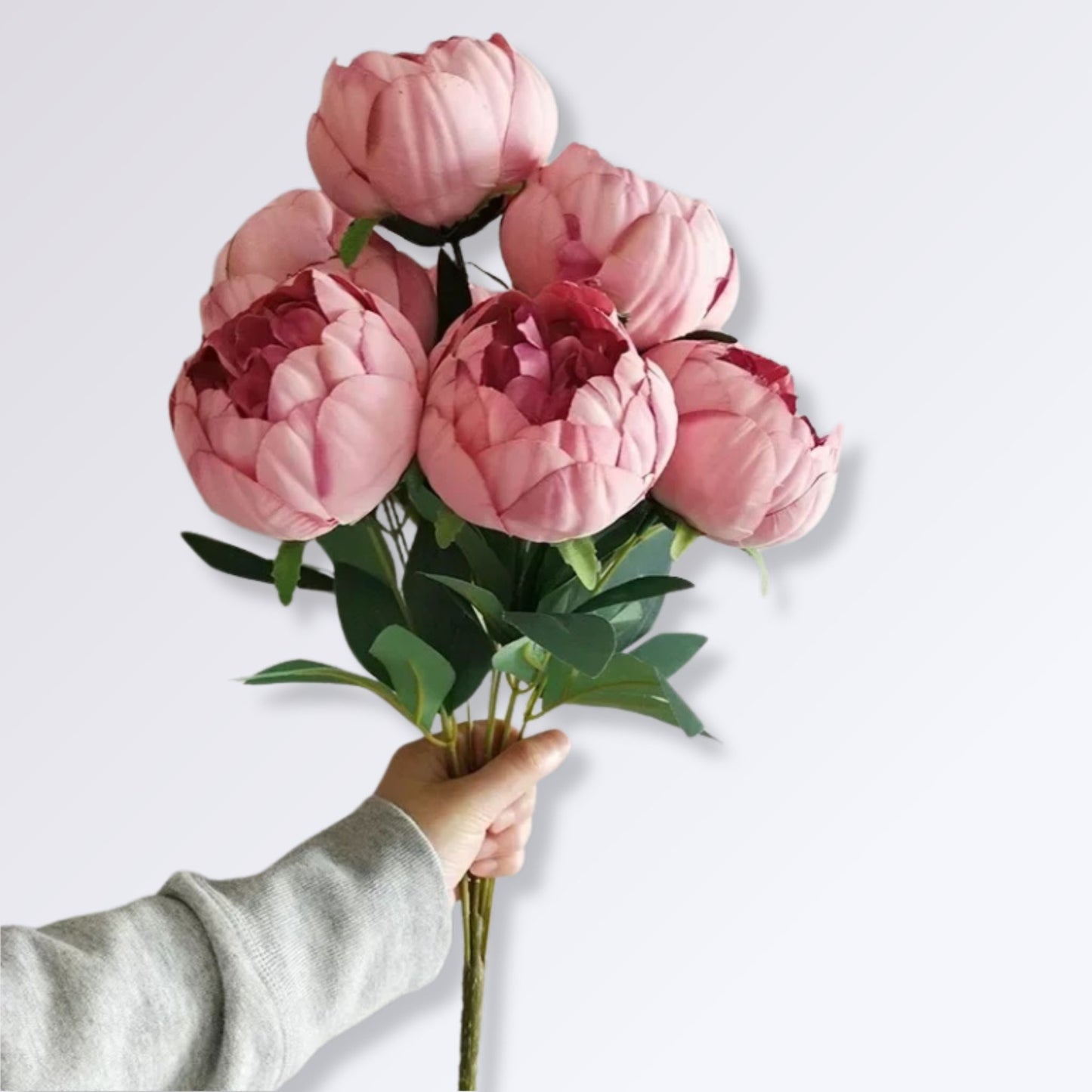 Bouquet de Pivoines Artificielles Couleur Rose Foncé