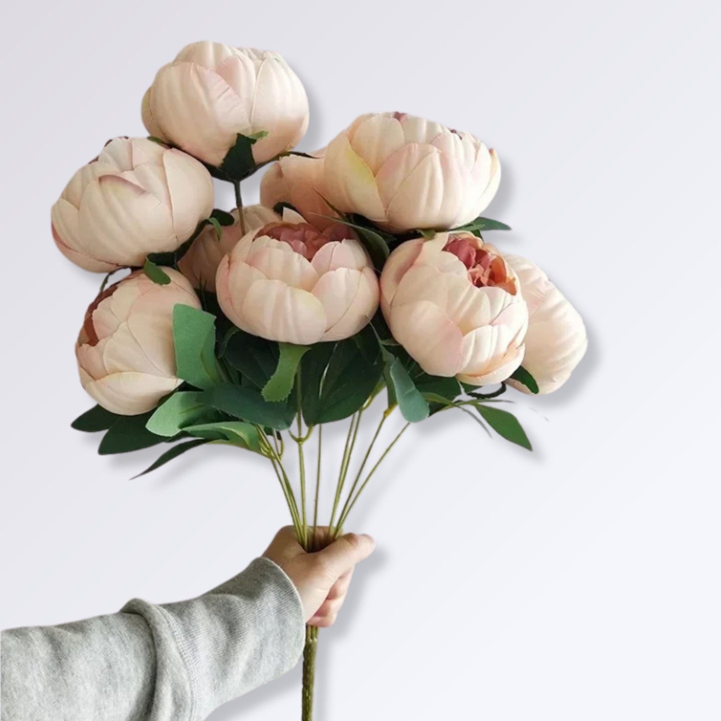 Bouquet de Pivoines Artificielles Couleur Champagne