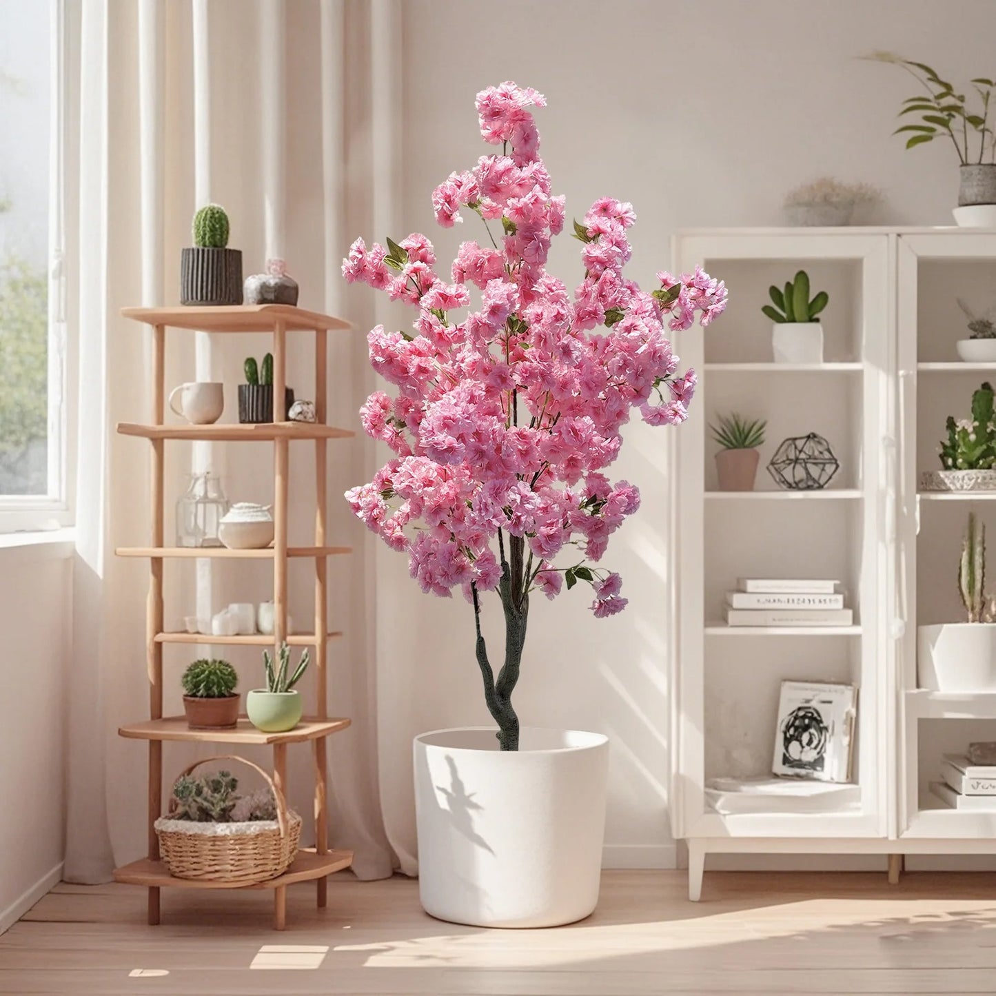 Cerisier Artificiel à Fleurs Roses pour Intérieur