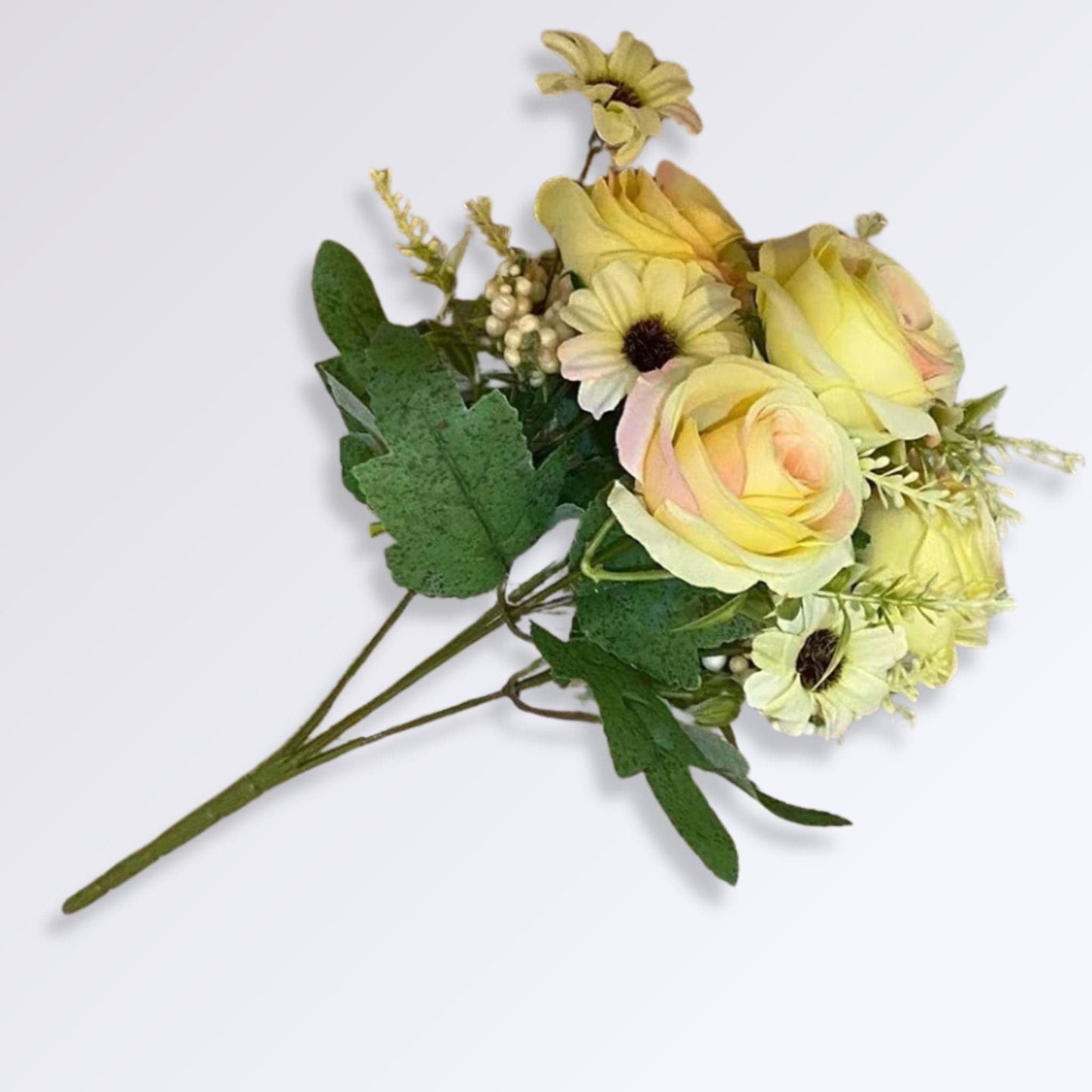 Composition de Fleurs Artificielles pour Cimetière Couleur Jaune