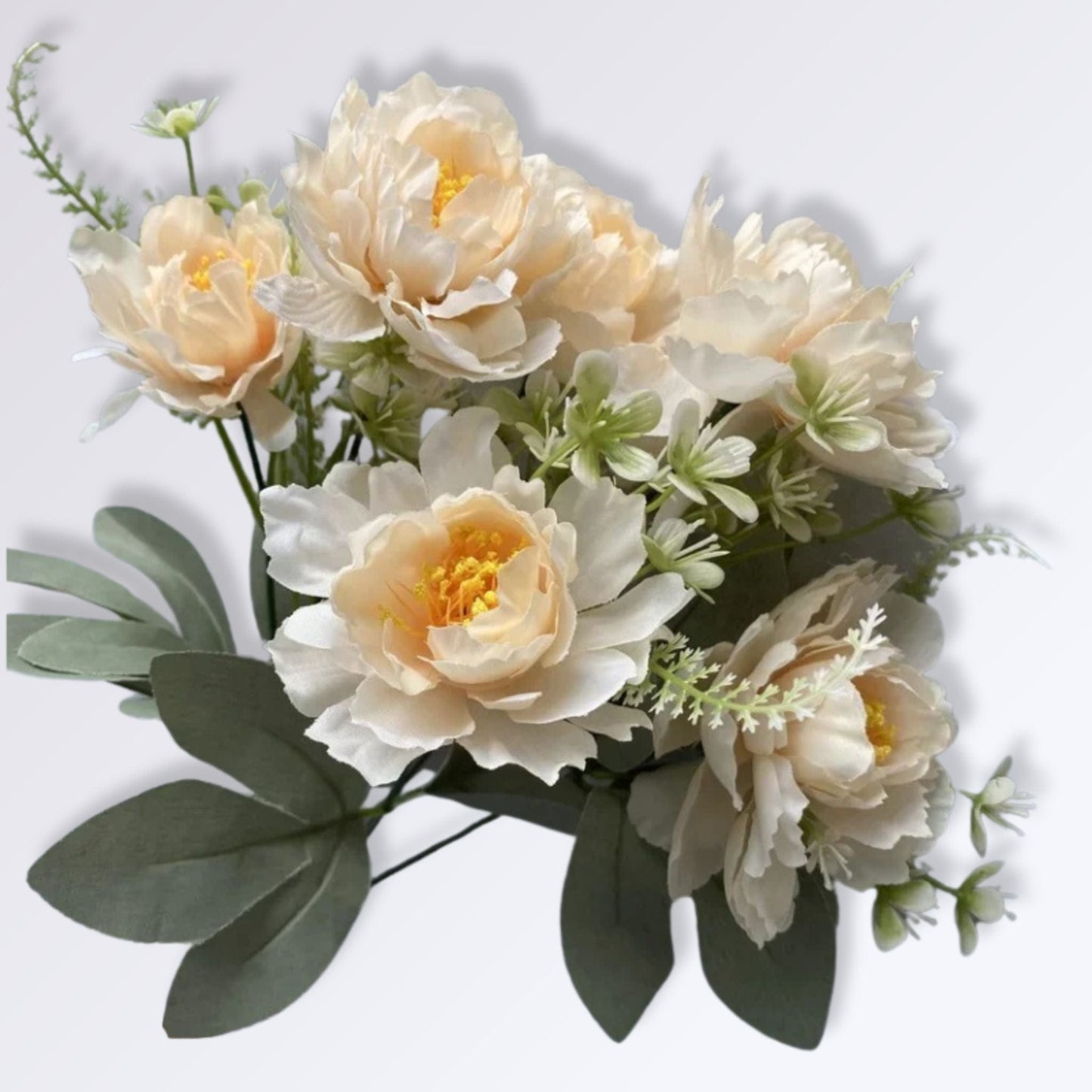 Composition de Fleurs Artificielles pour Cimetière Couleur Champagne