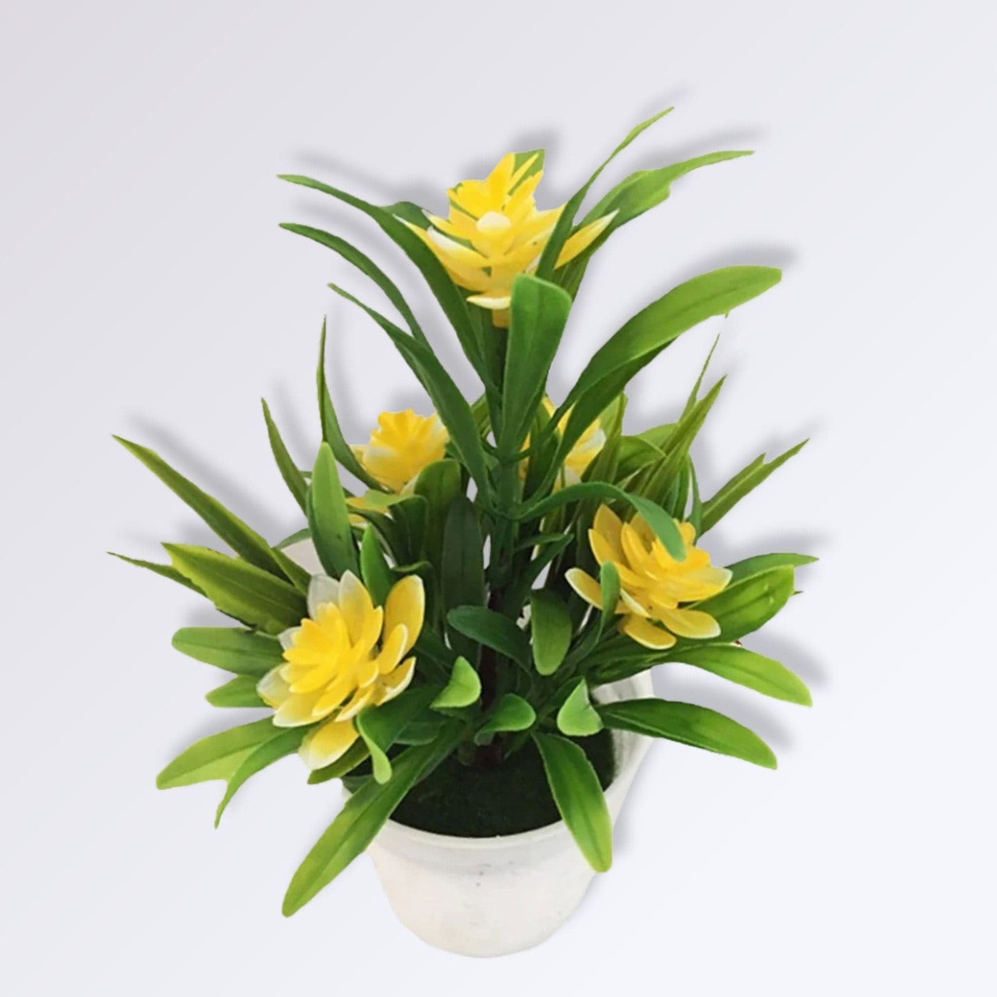 Composition de Lotus Artificiel en Pot Couleur Jaune