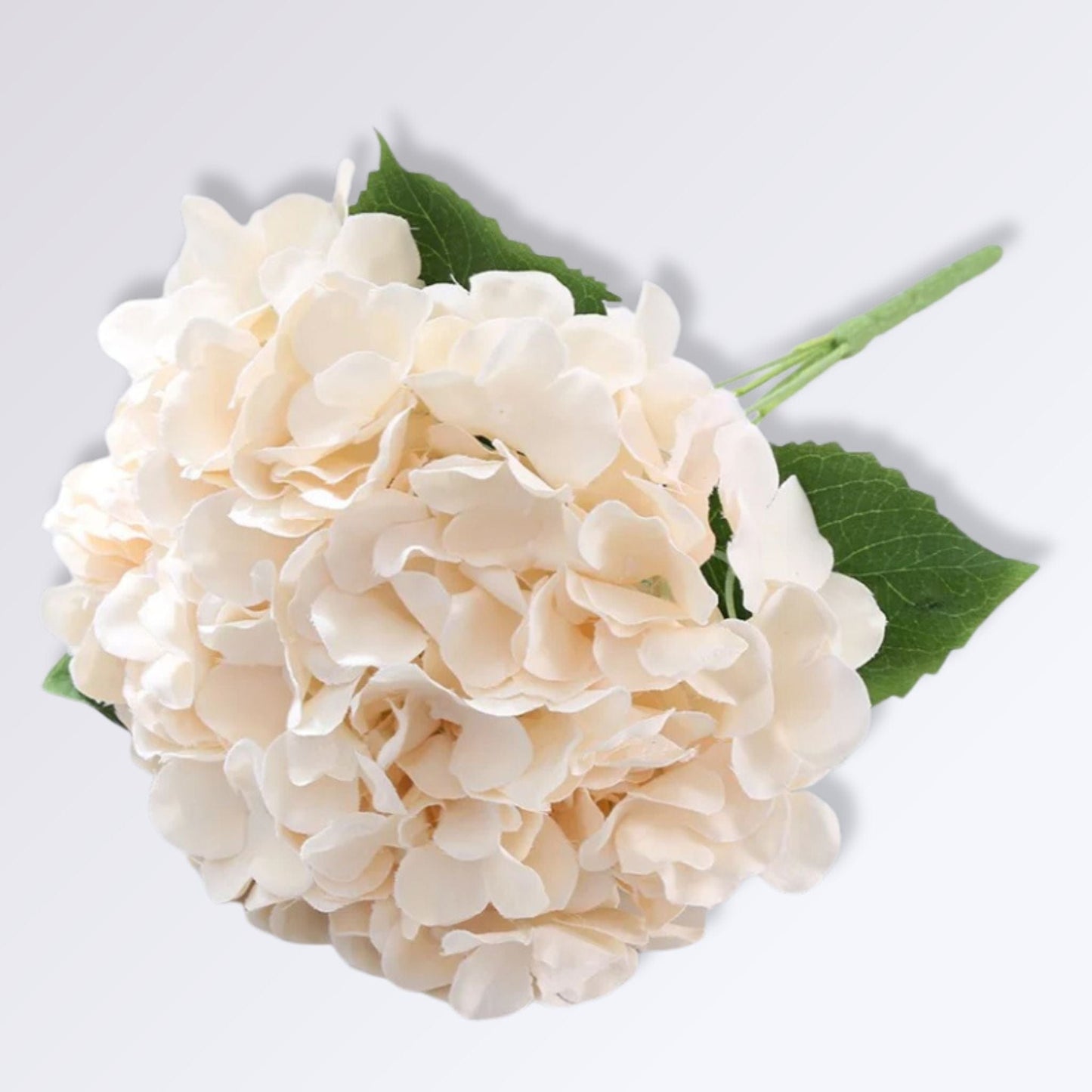 Fleur Artificielle d'Hortensia avec Tige Champagne