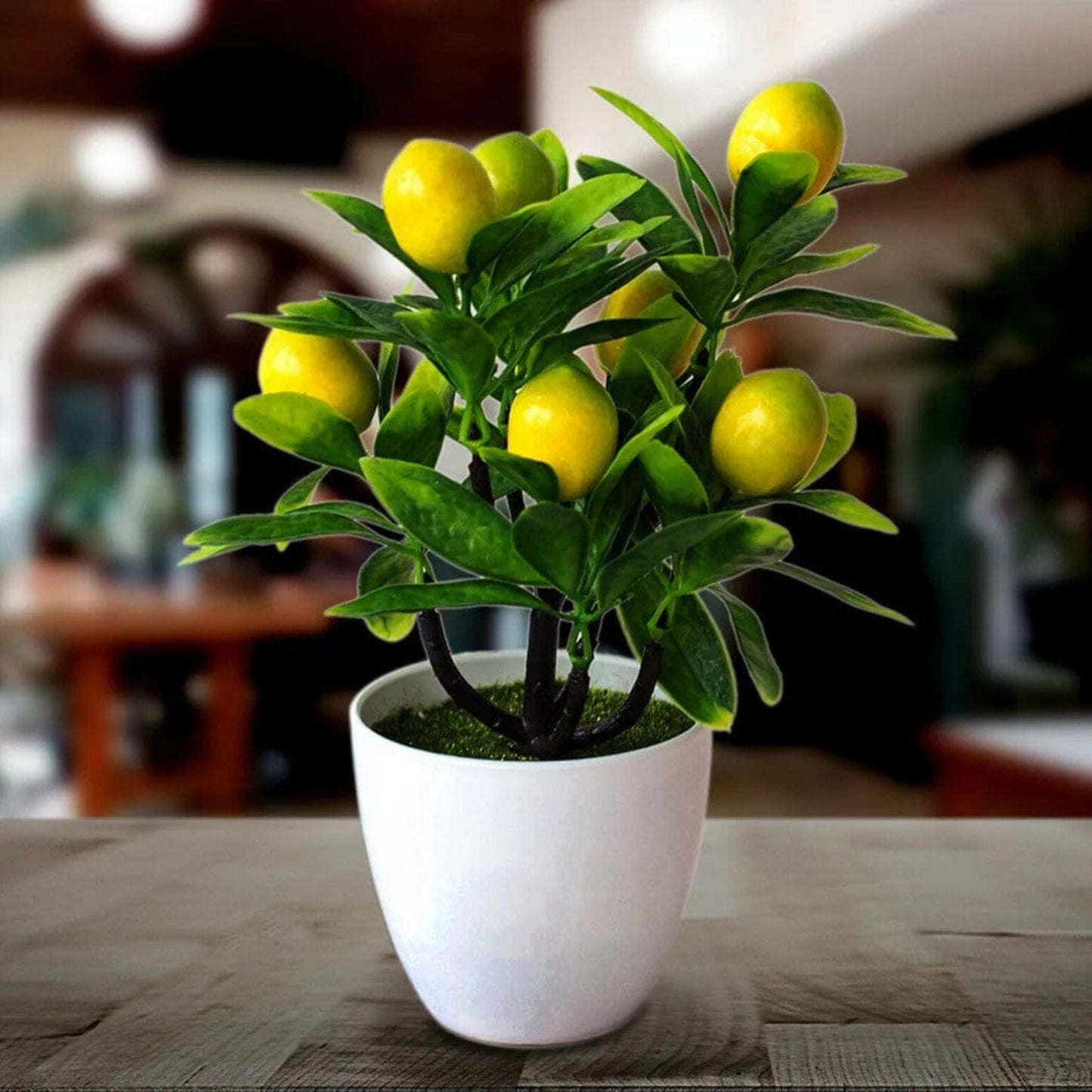 Petit Citronnier Artificiel En Pot