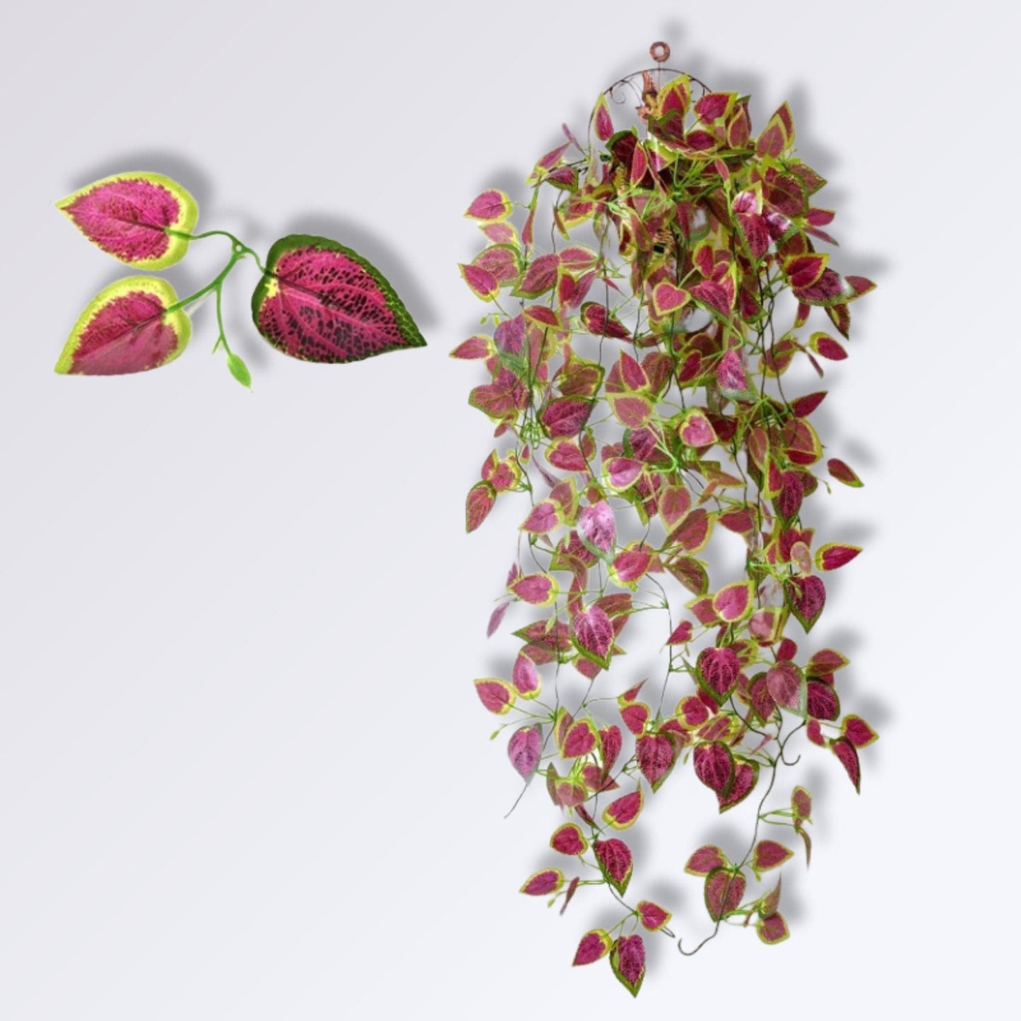Plante Artificielle Murale Tombante | feuille bordeau