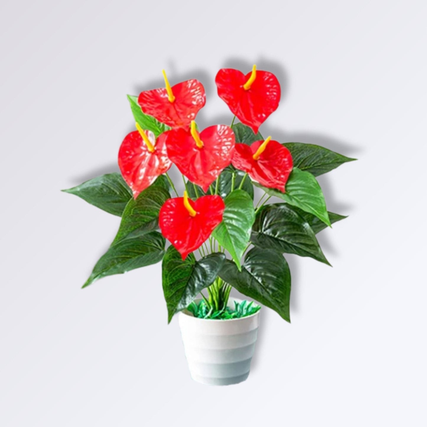 Anthurium Artificiel à Fleurs Rouges 6 têtes