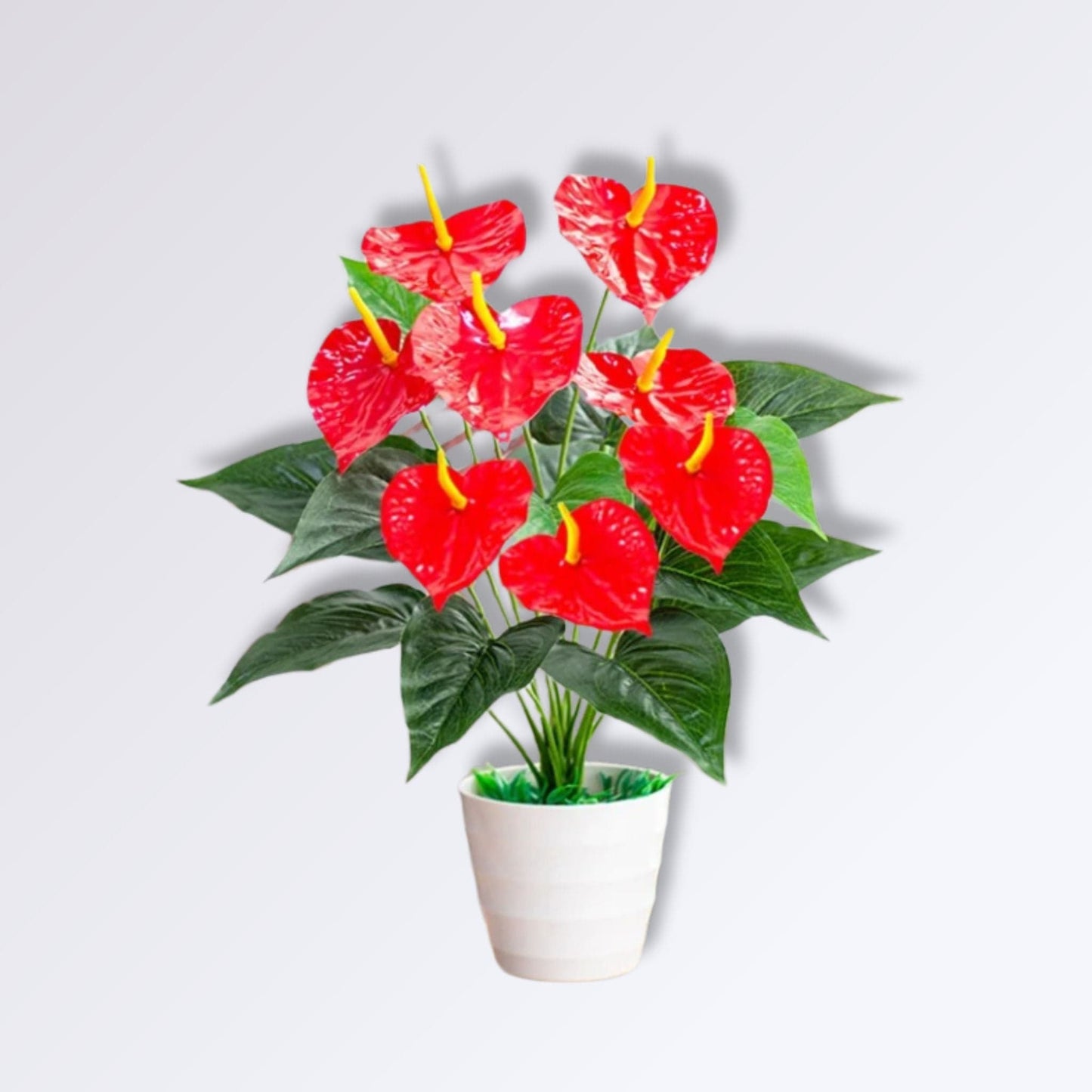 Anthurium Artificiel à Fleurs Rouges 8 têtes