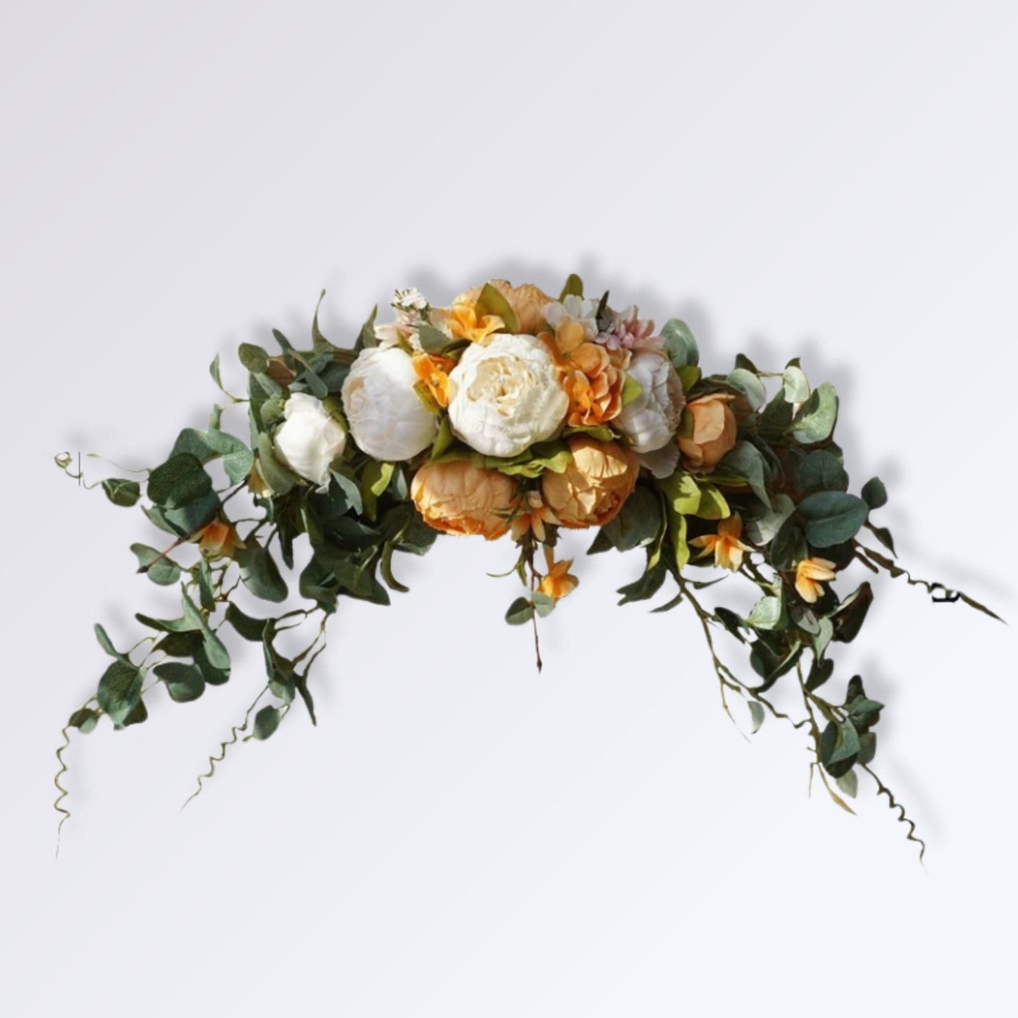 Arche en Rose Artificielle Orange et Blanc