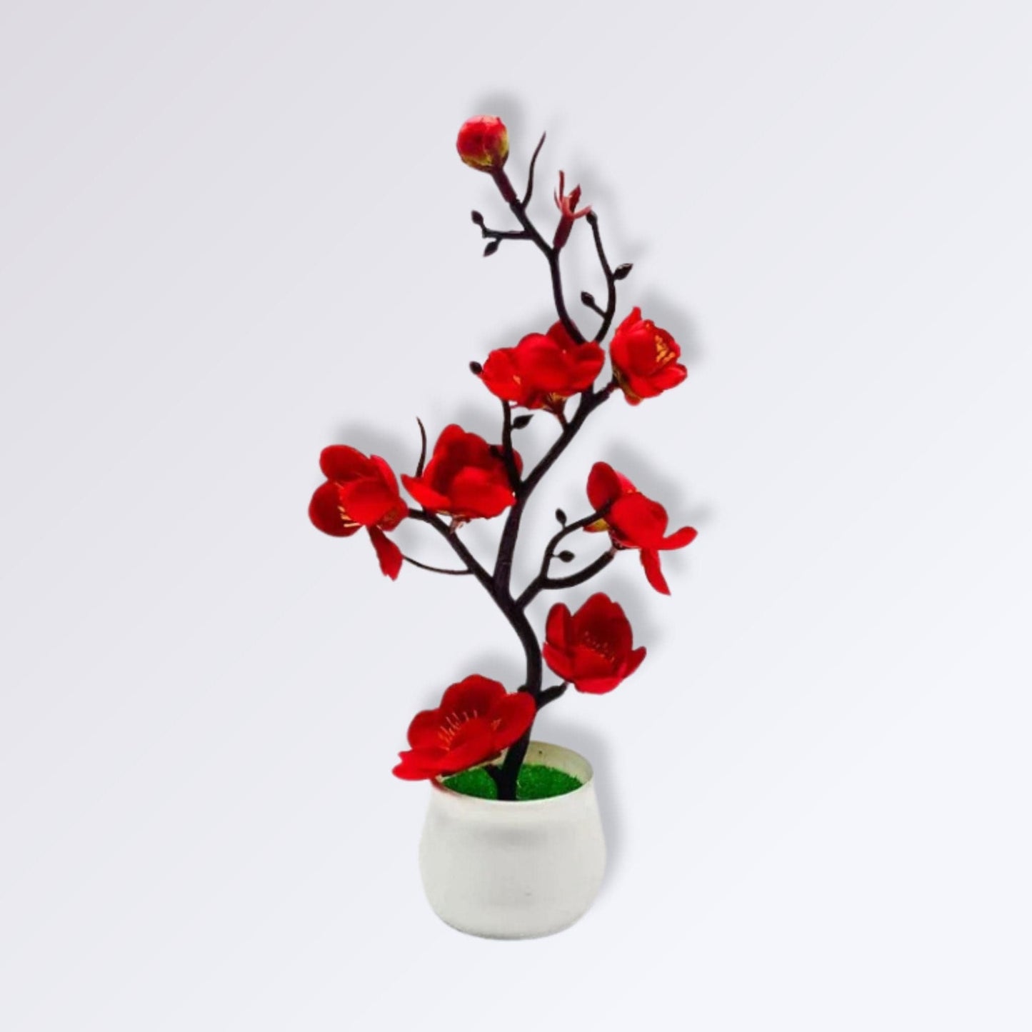 Bonsaï Pêcher Fleuri Artificiel Rouge