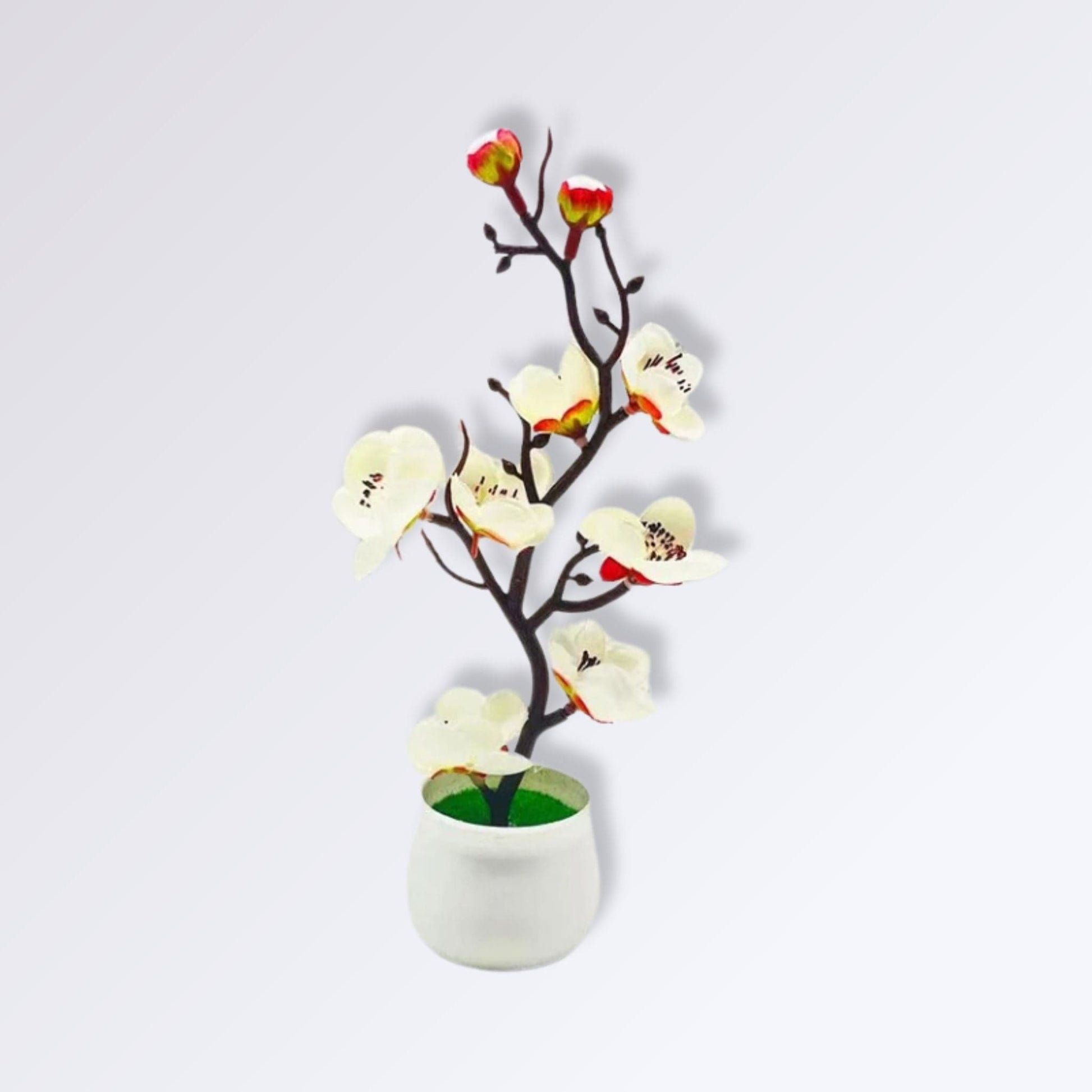Bonsaï Pêcher Fleuri Artificiel Blanc