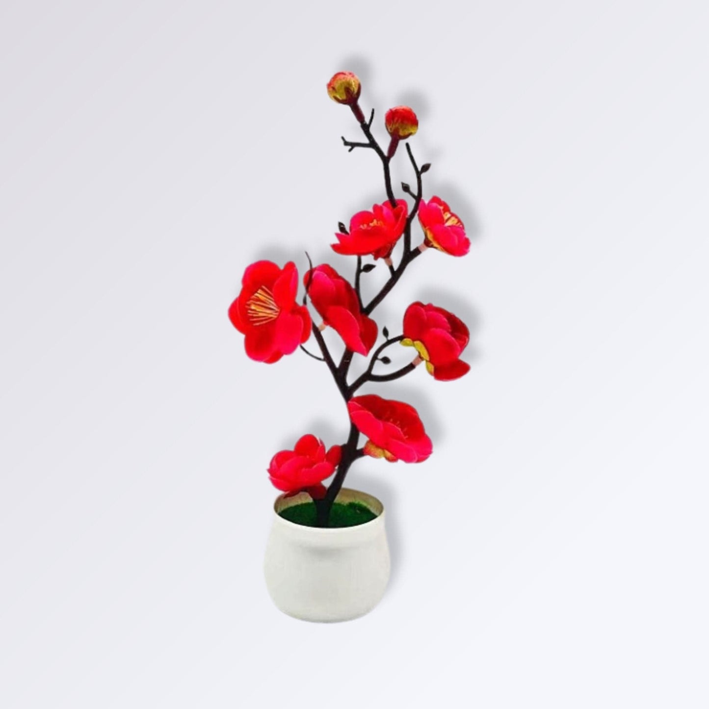 Bonsaï Pêcher Fleuri Artificiel Rouge clair