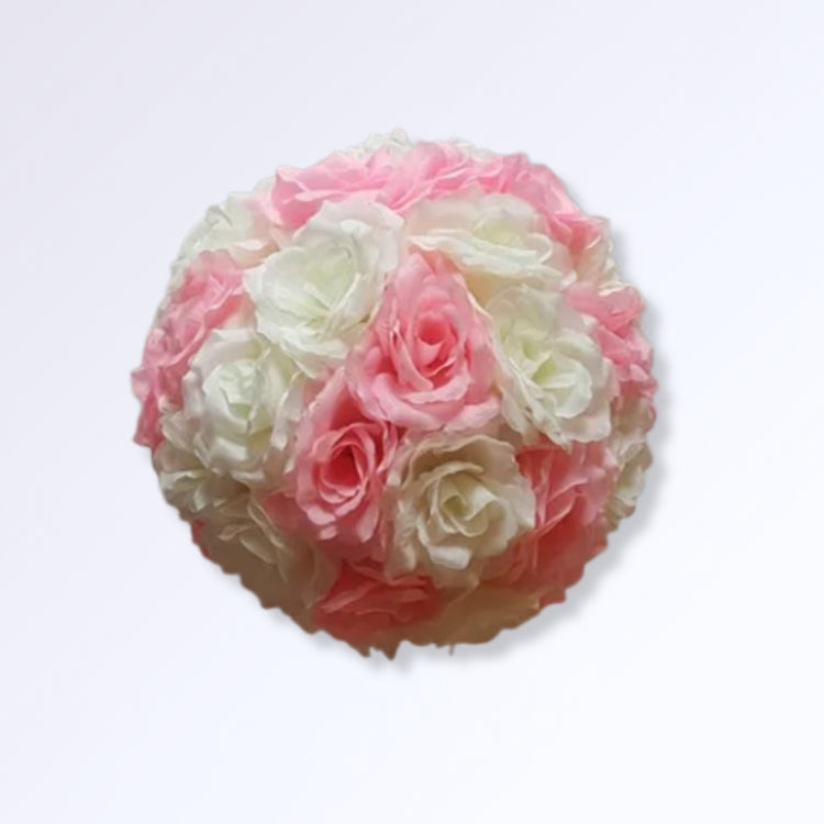 Boule de Roses Artificielles 30cm Rose clair - blanc crème