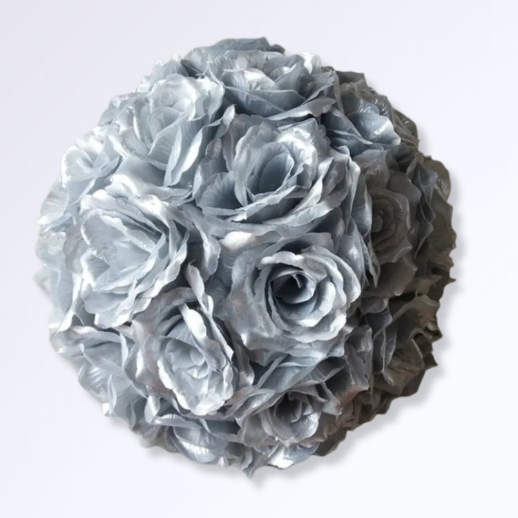 Boule de Roses Artificielles 30cm Argent