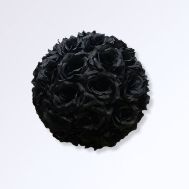 Boule de Roses Artificielles 30cm Noir