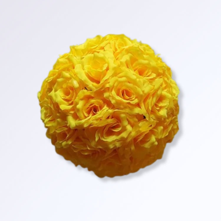 Boule de Roses Artificielles 30cm Jaune