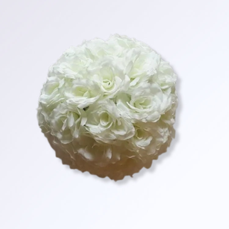 Boule de Roses Artificielles 30cm Blanc crème