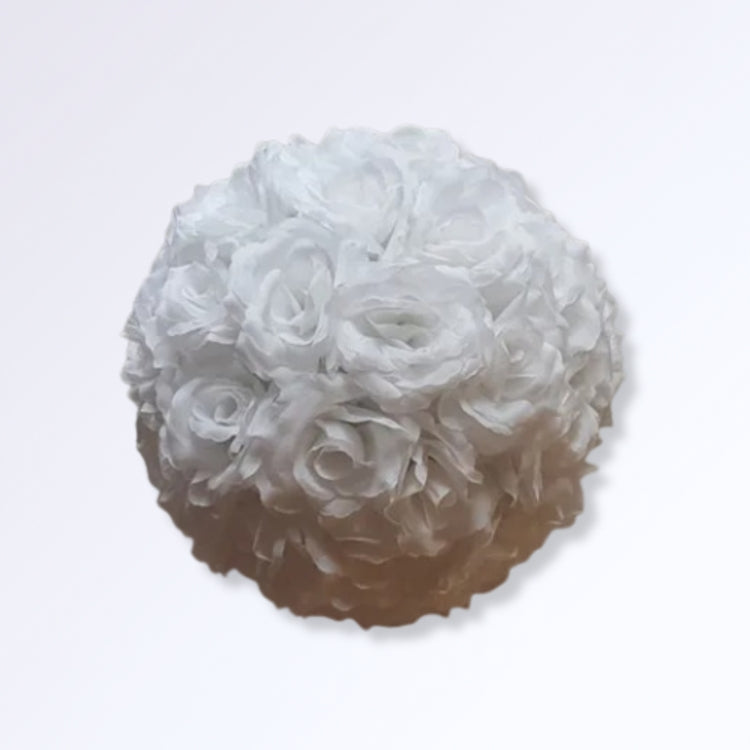 Boule de Roses Artificielles 30cm Blanc