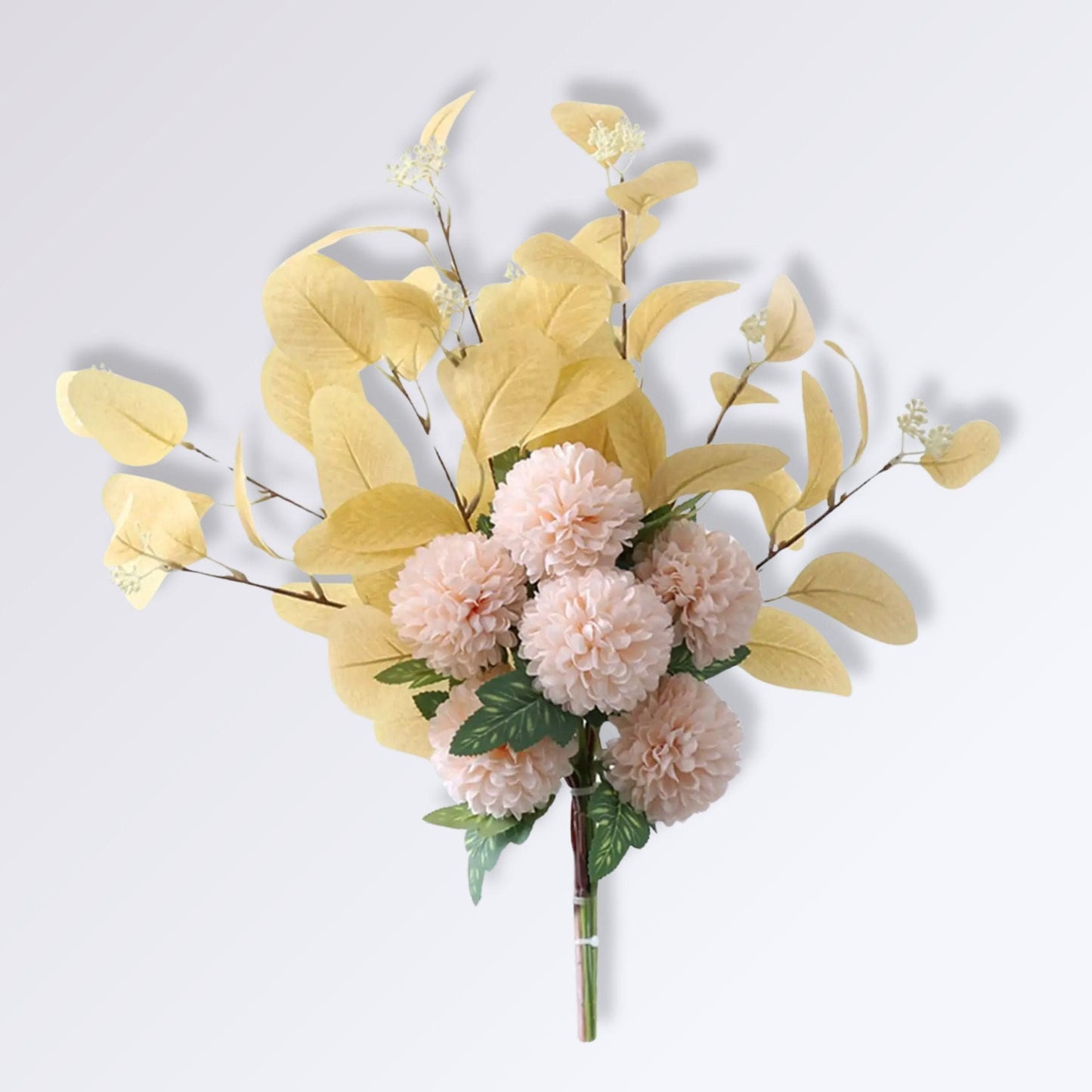 Bouquet Artificiel d’Hortensias et Feuilles d’Eucalyptus Jaune
