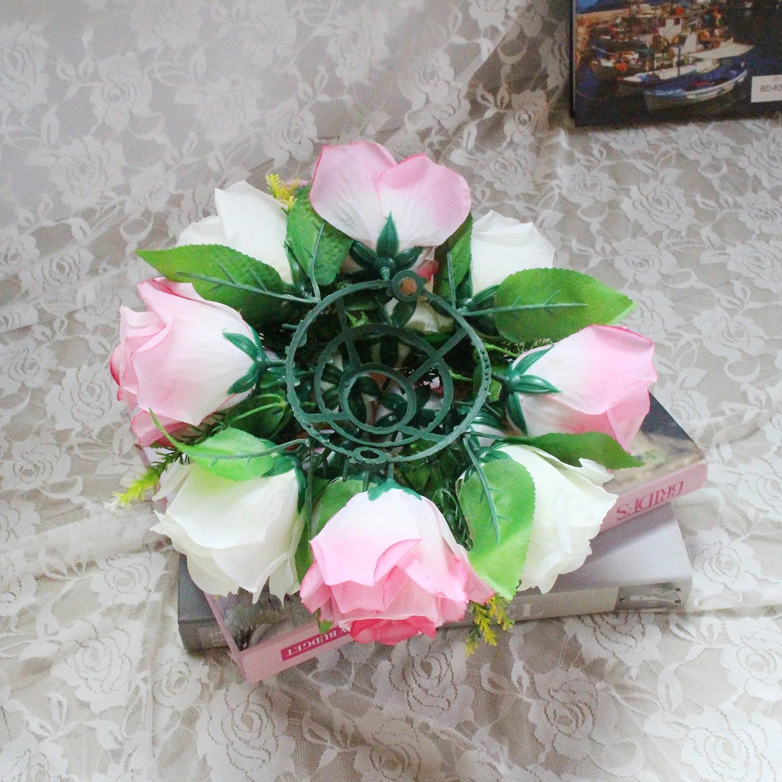 Bouquet Boule de Rose Artificielle 25cm