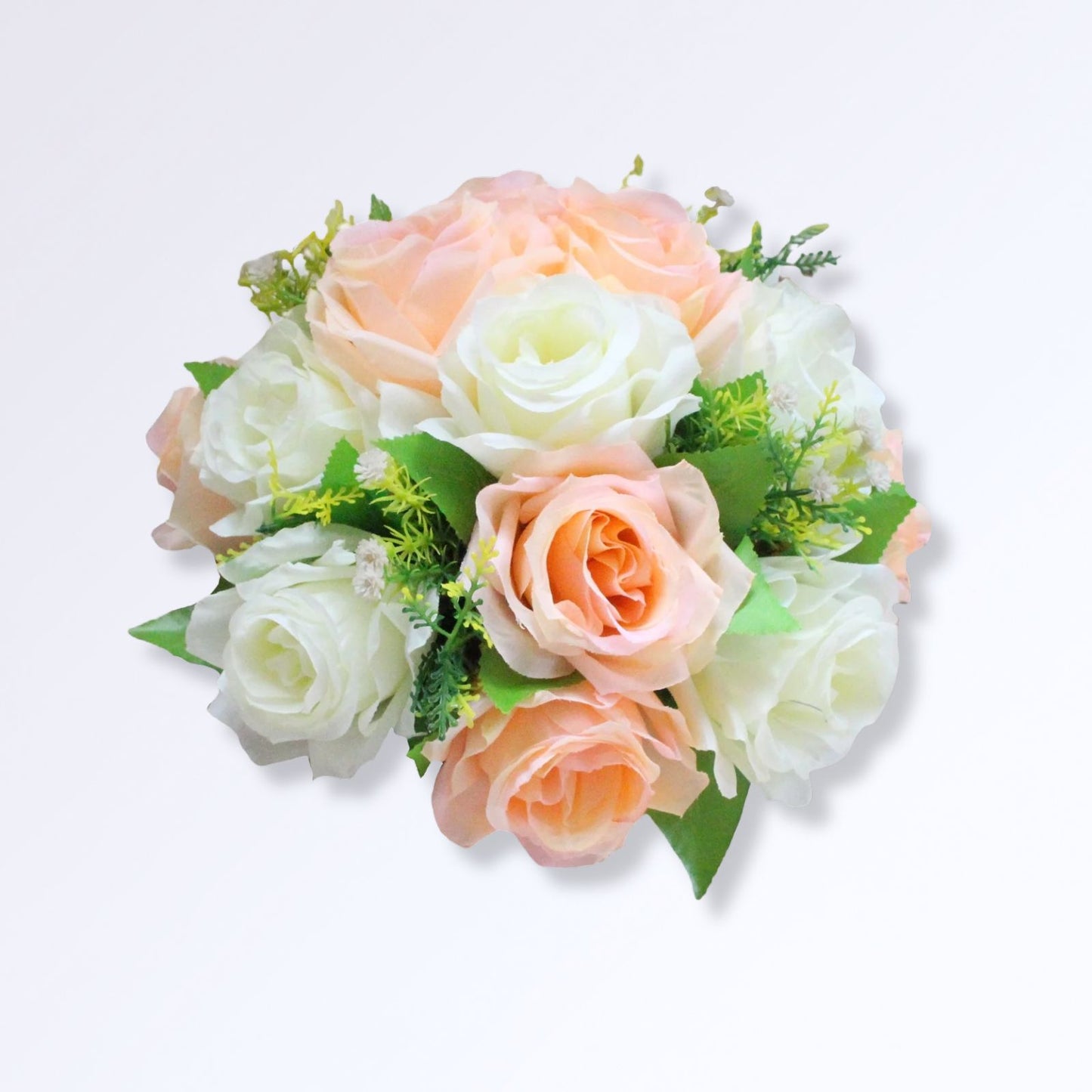 Bouquet Boule de Rose Artificielle 25cm Rose pâle