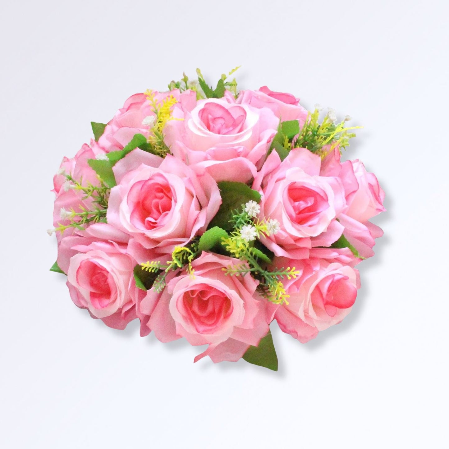 Bouquet Boule de Rose Artificielle 25cm Rose
