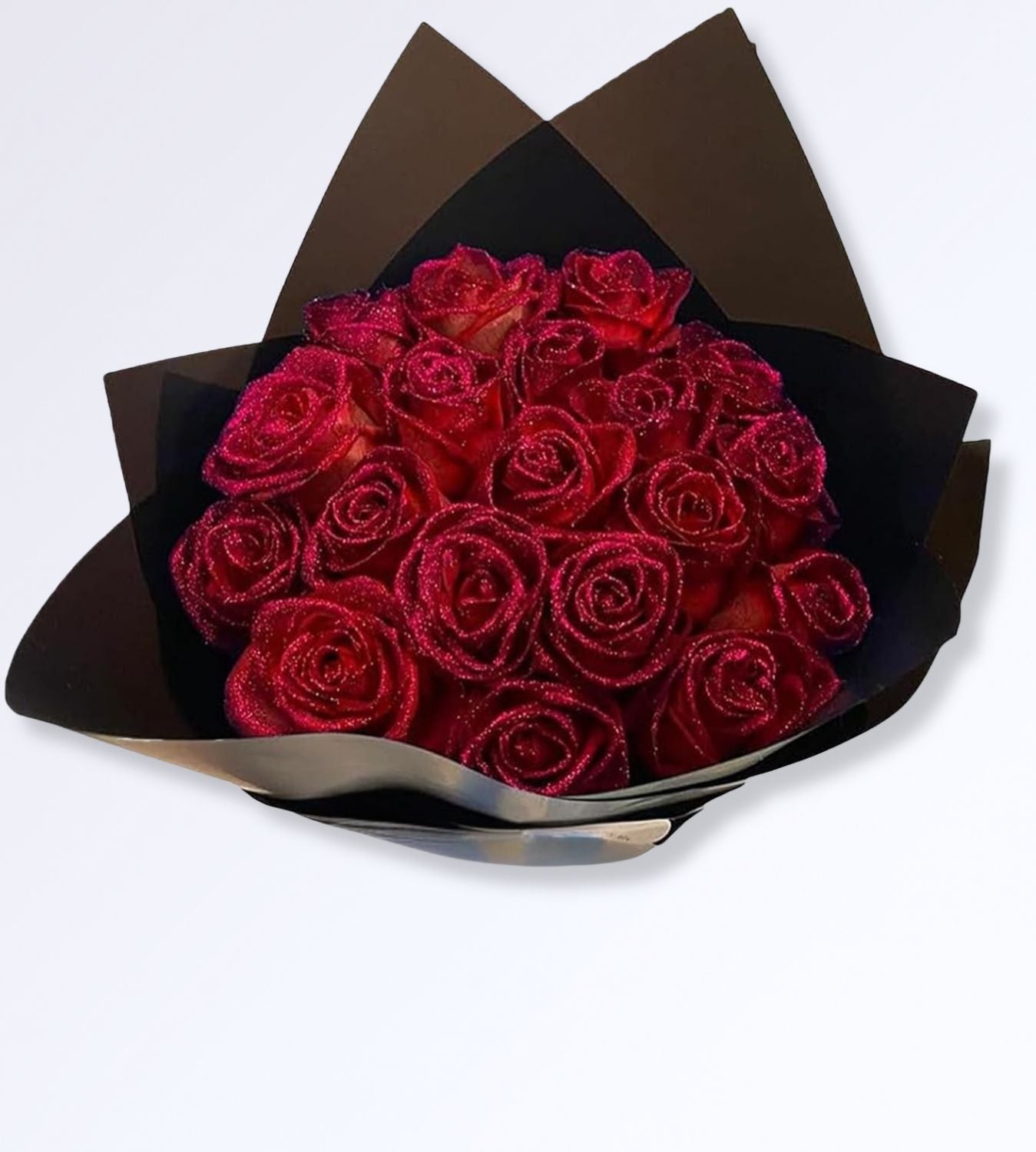 Bouquet Lumineux de Roses Éternelles Pailletées Rouge