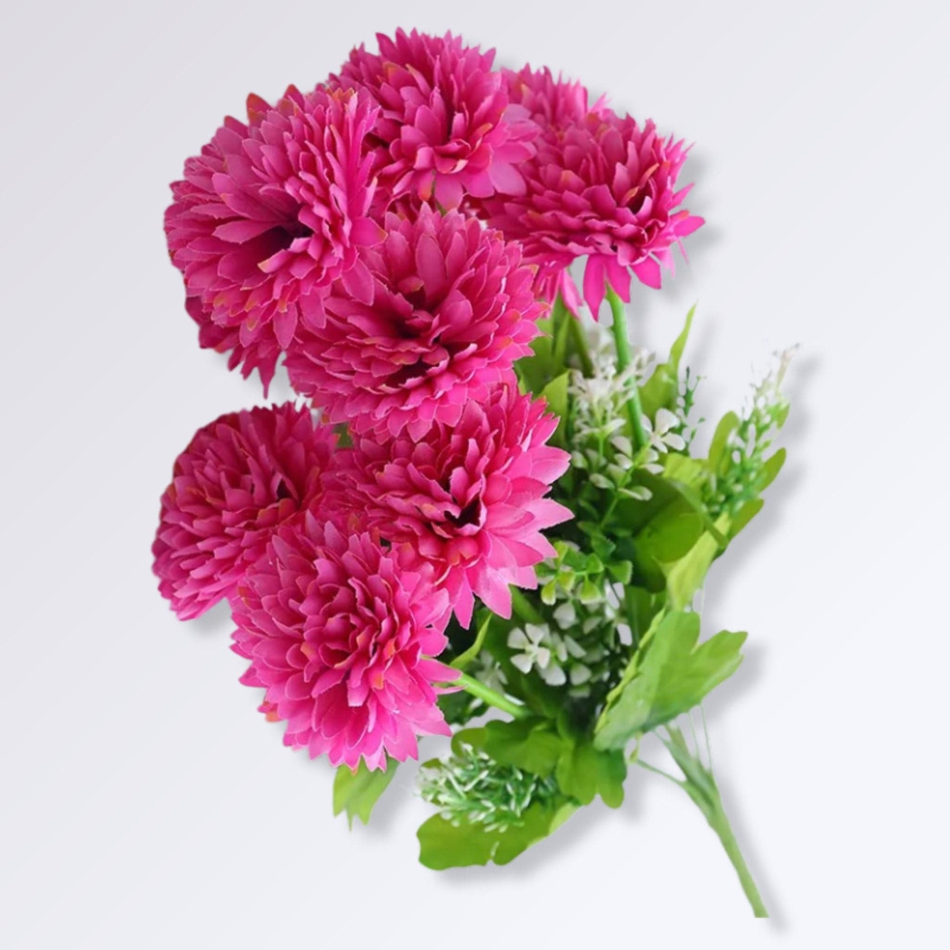 Bouquet d'Hortensias Artificiels Sur Tige Couleur Rose fuchsia