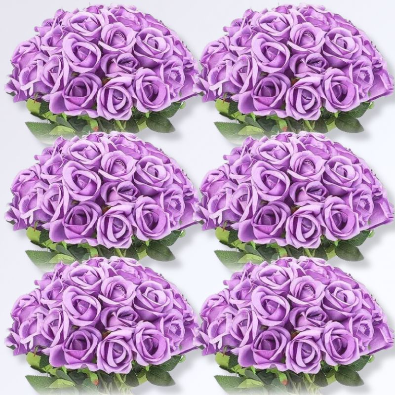 Bouquet de 100 Roses Éternelles Violet