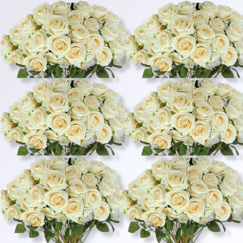 Bouquet de 100 Roses Éternelles Champagne