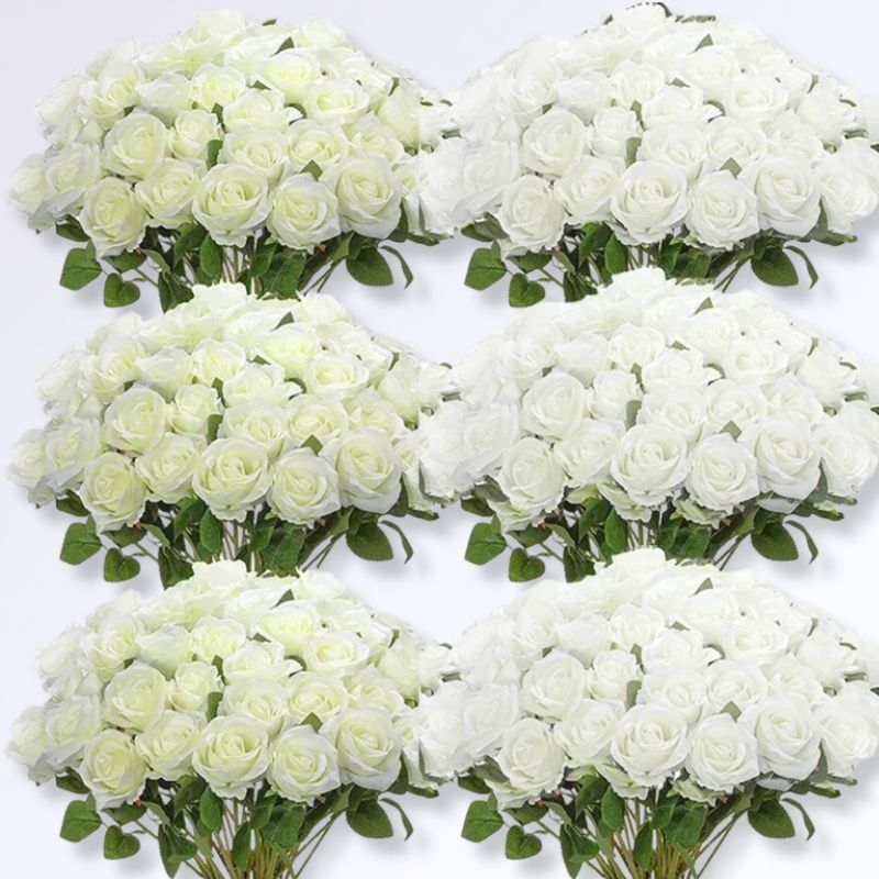 Bouquet de 100 Roses Éternelles Ivoire - blanc