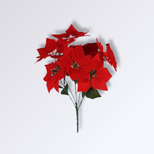 Bouquet de Fleurs Artificiel Poinsettia 7 fleurs - 50cm