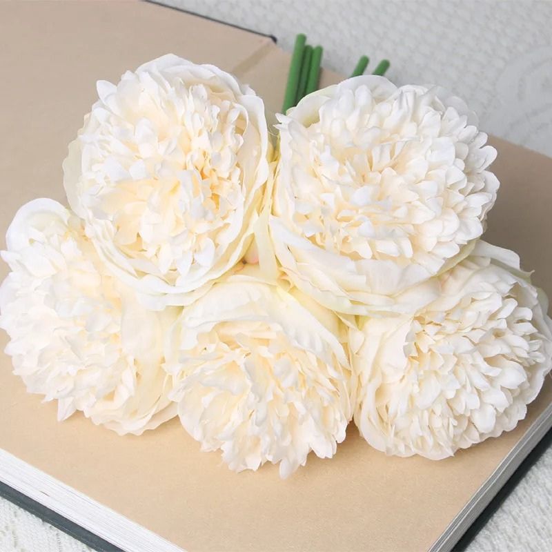 Bouquet de Fleurs Pivoines Blanches Artificielles