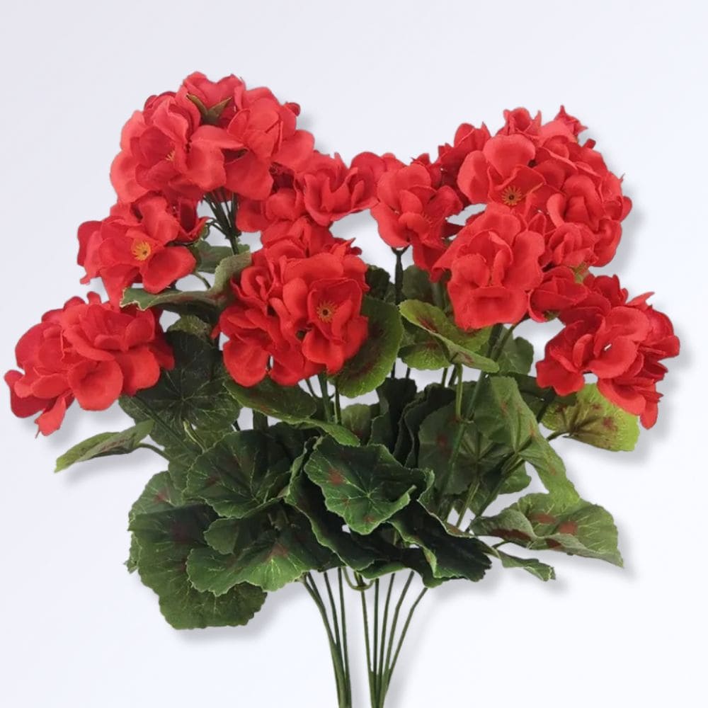 Bouquet de Géranium Artificiel Rouge