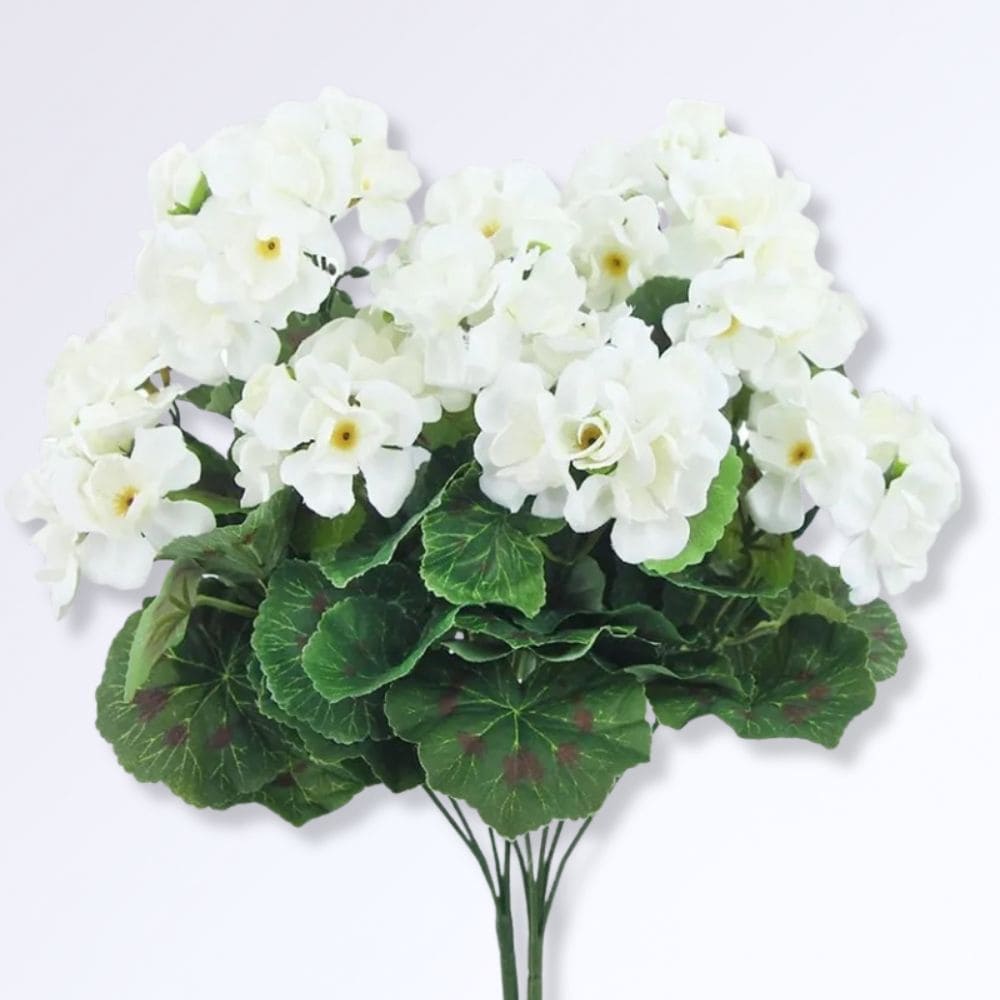 Bouquet de Géranium Artificiel Blanc