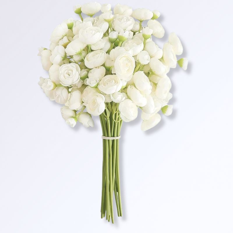 Bouquet de Renoncules Artificielles Crème