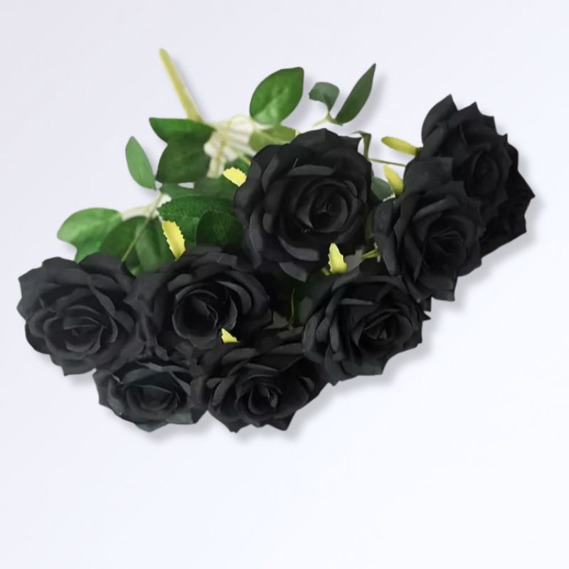 Bouquet de Roses Artificielles Noires