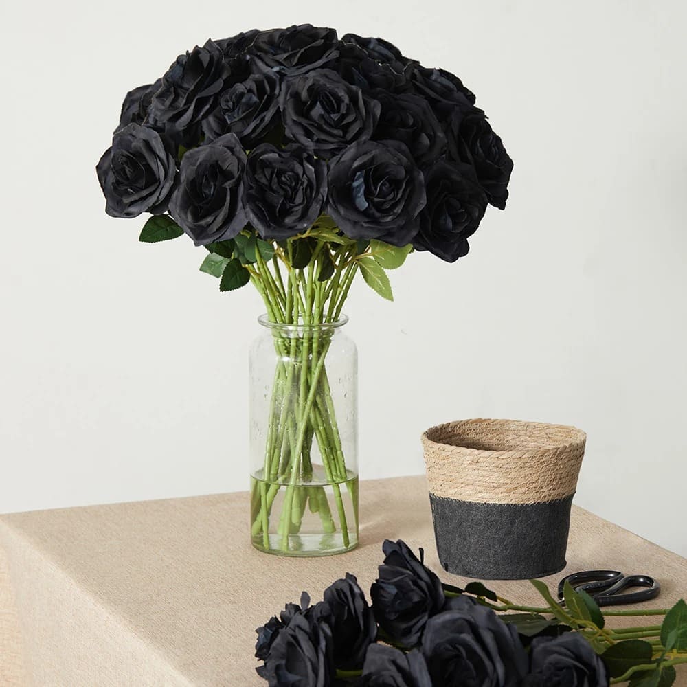 Bouquet de Roses Artificielles Noires