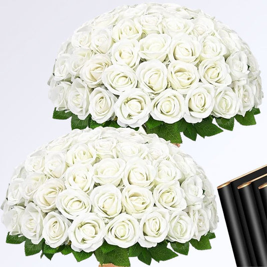 Bouquet de Roses Blanches Éternelles