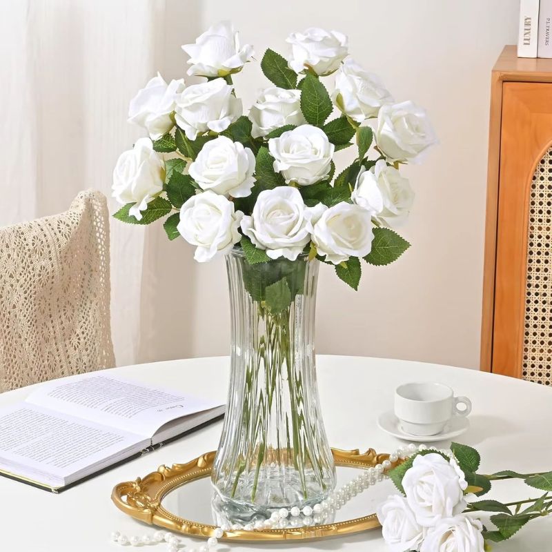 Bouquet de Roses Blanches Éternelles