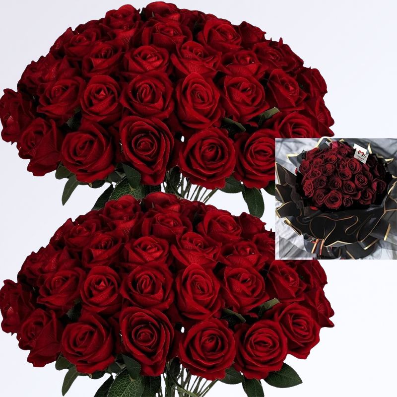Bouquet de Roses Rouges Éternelles Rouge intense