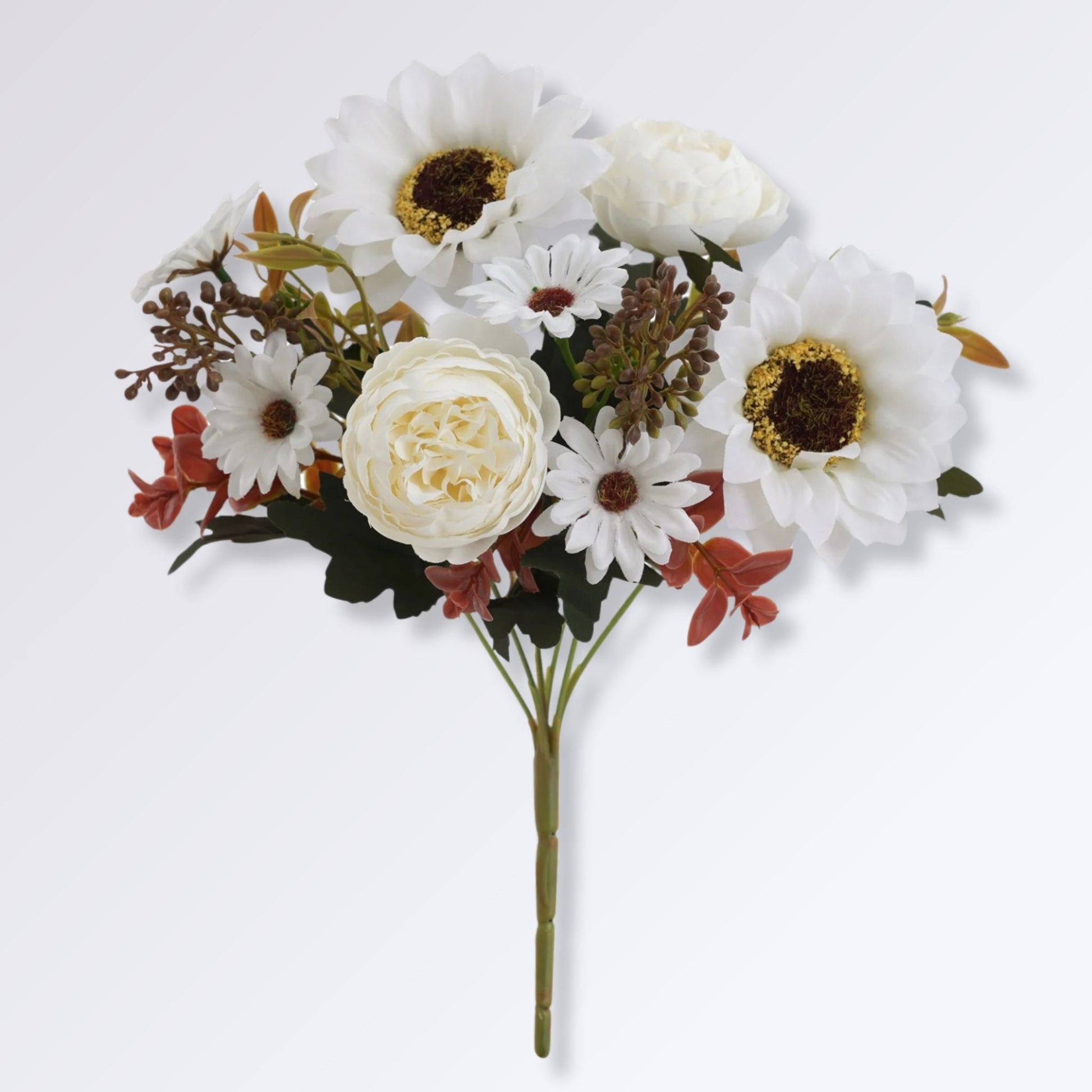 Bouquet de Tournesols Artificiels Couleur Blanc