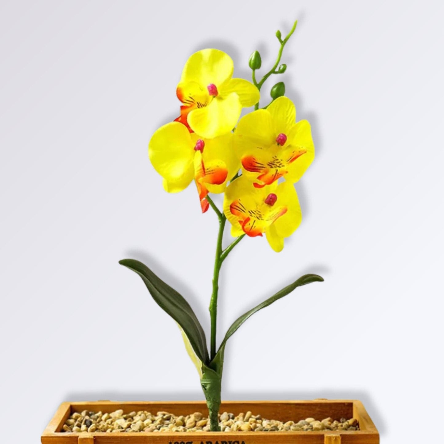 Branche d'Orchidée Artificielle Couleur Jaune