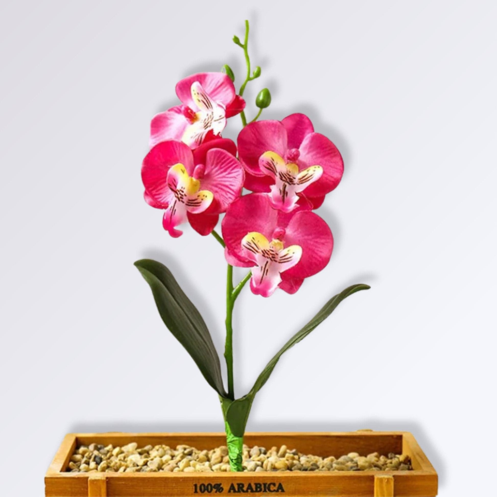 Branche d'Orchidée Artificielle Couleur Rose fuchsia 1