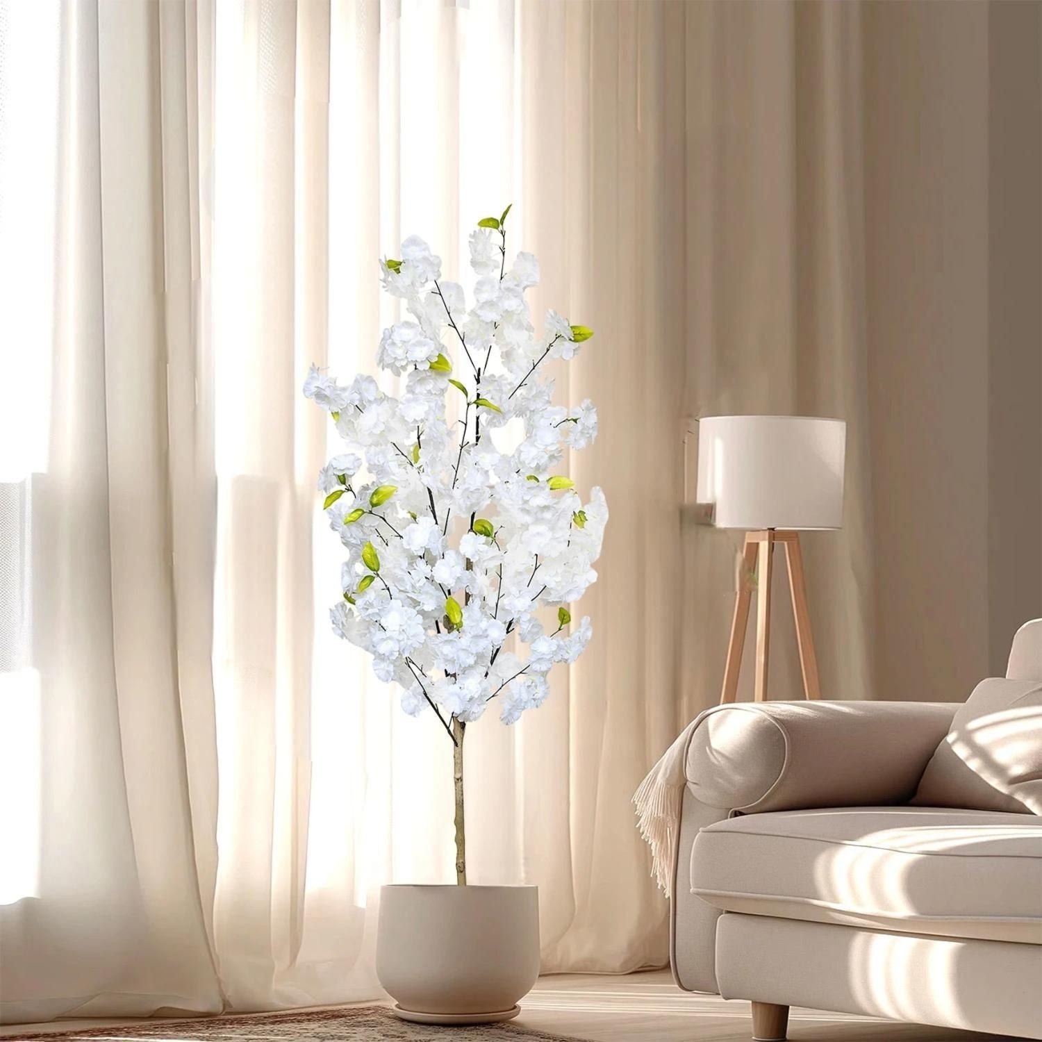 Cerisier Artificiel à Fleurs Roses pour Intérieur