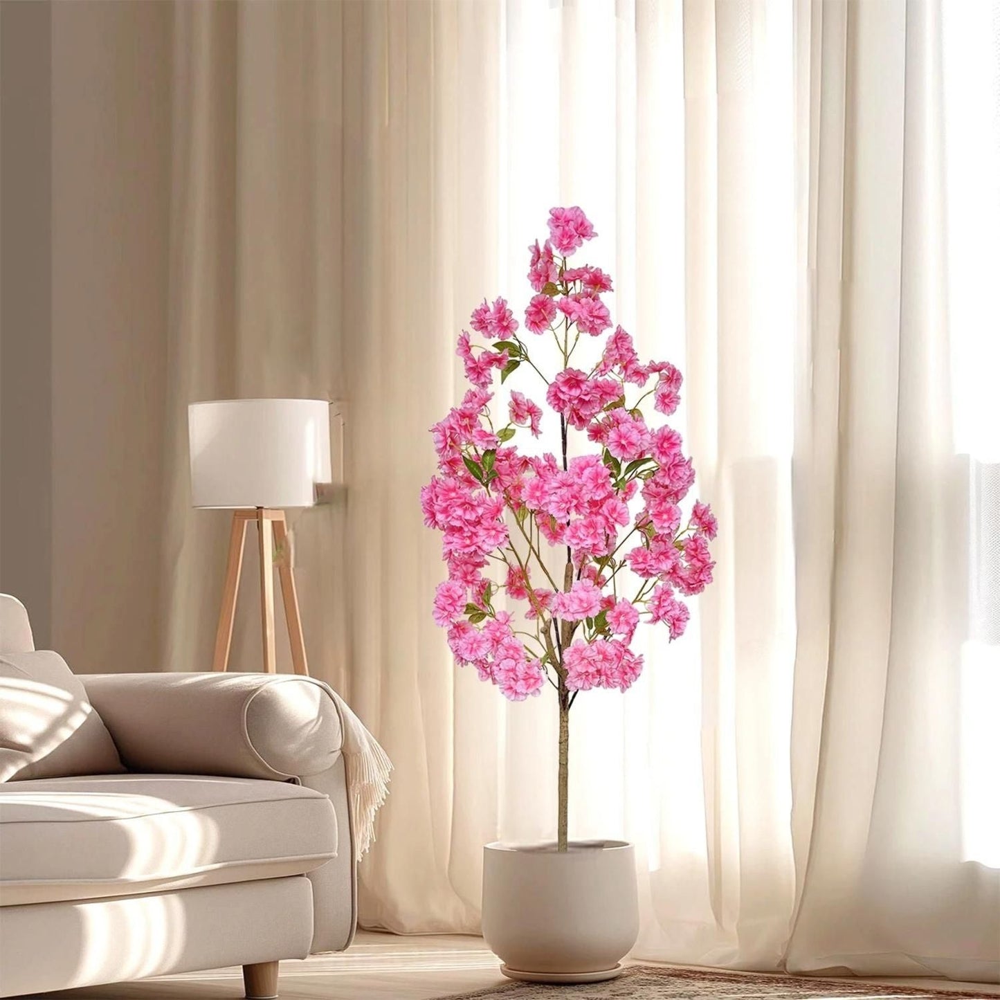 Cerisier Artificiel à Fleurs Roses pour Intérieur