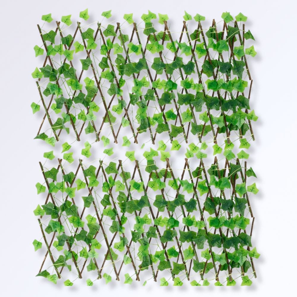 Clôture Extensible avec Lierre Artificiel Lot de 2