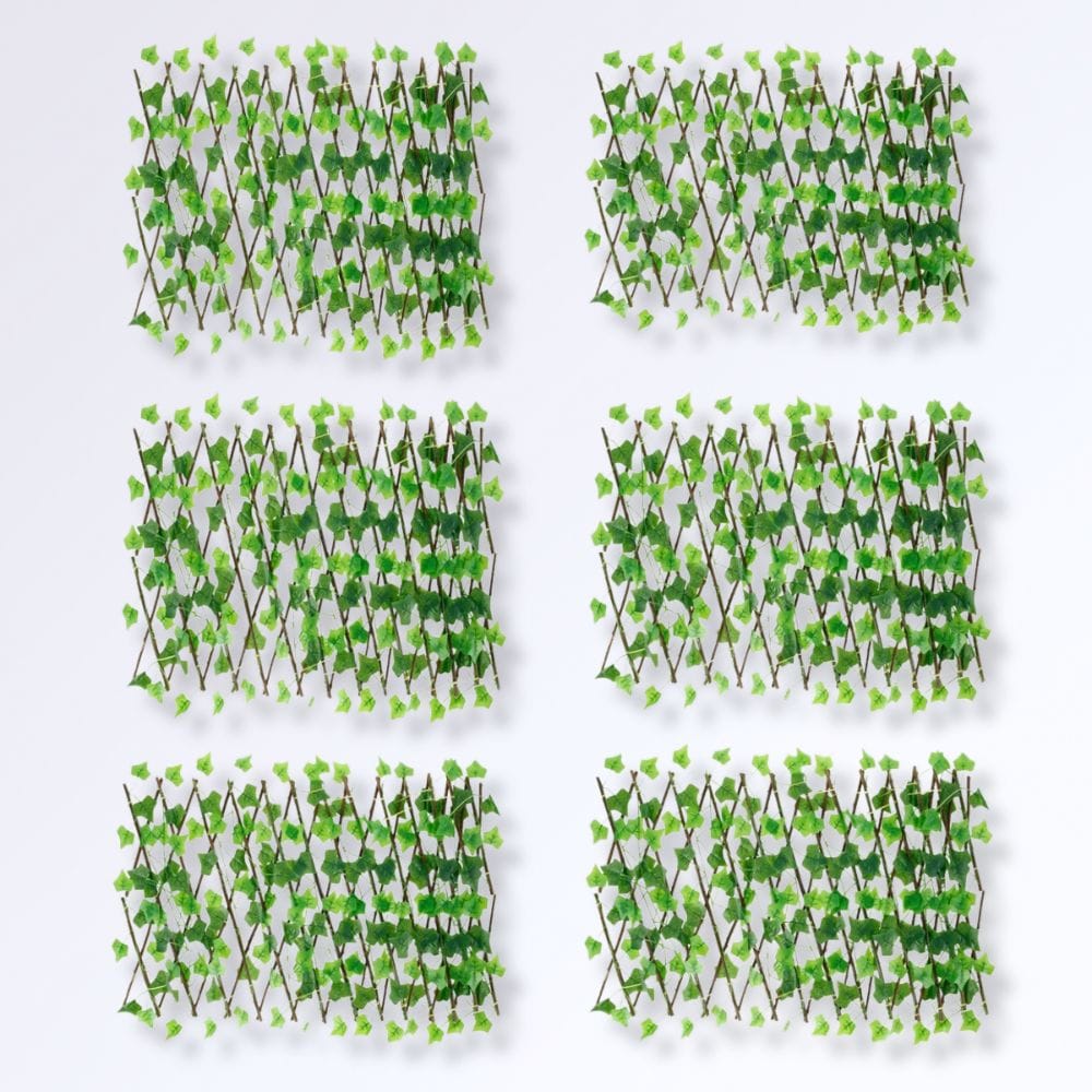 Clôture Extensible avec Lierre Artificiel Lot de 6