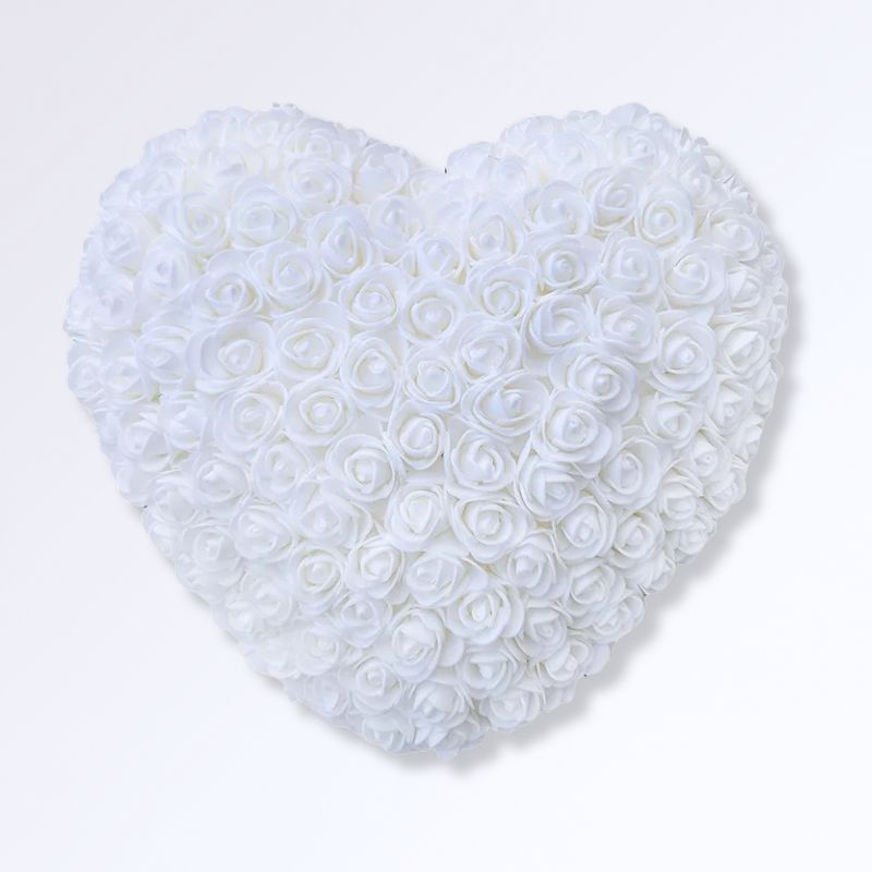 Coeur en Rose Éternelle Blanc