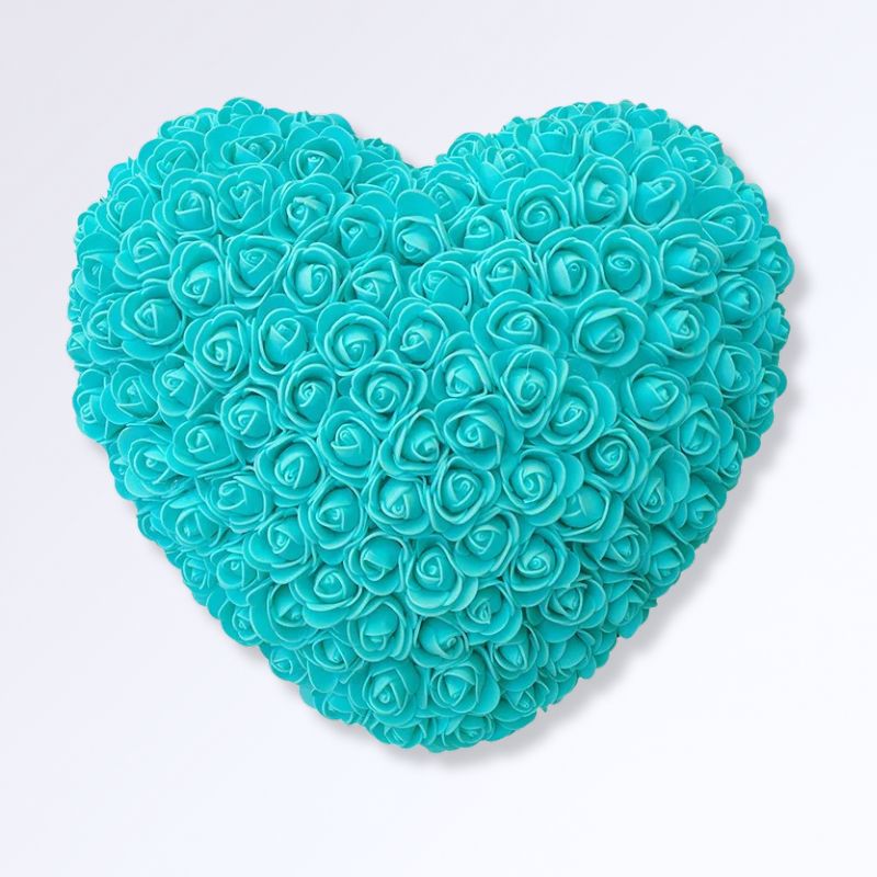 Coeur en Rose Éternelle Turquoise